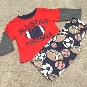 5  for $10! 12mo Sports Matching Pajamas